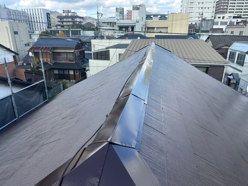 山口市H様邸のカラーベスト屋根塗装完成後